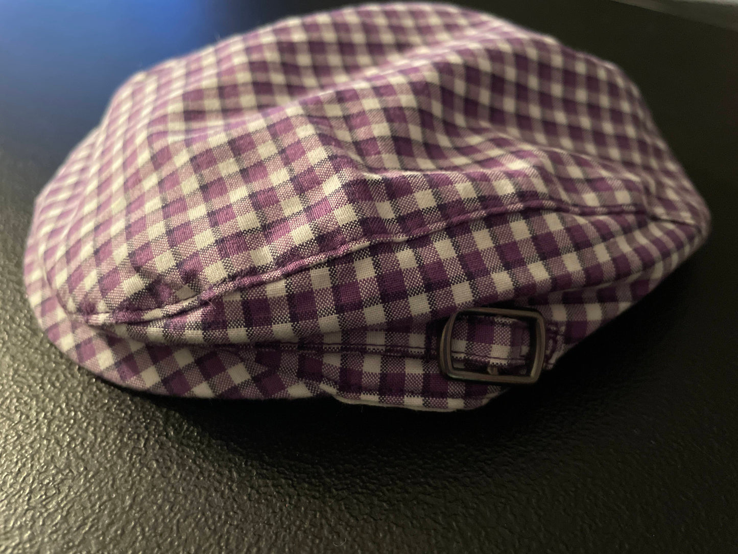 0-6m Boys Newsboy Cap, Purple & White Plaid