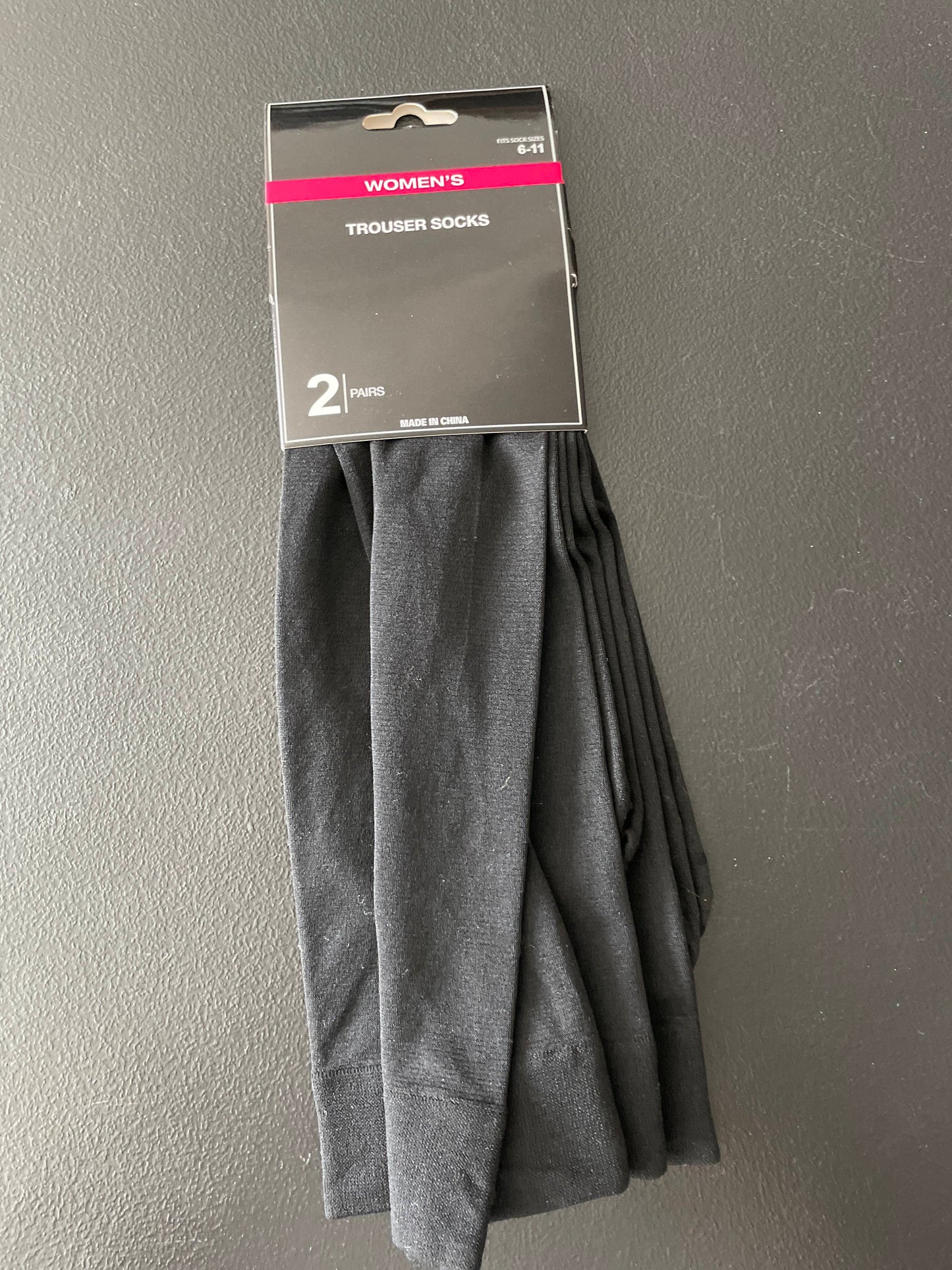 6-11 Womens Trouser Socks 2 pk, Black