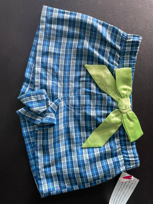 7/8 Girls Sleep Shorts, Blue Plaid