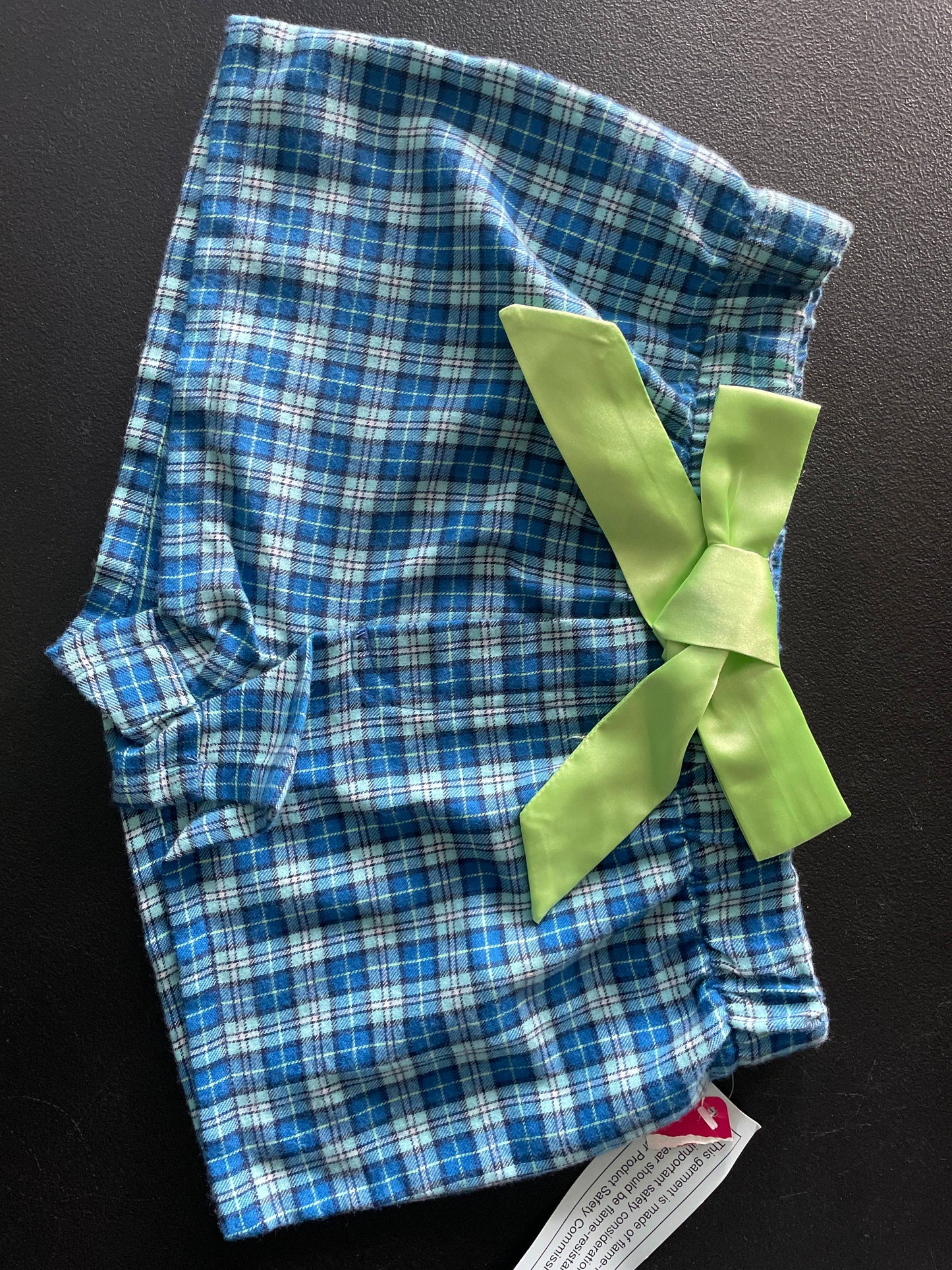7/8 Girls Sleep Short, Blue Plaid