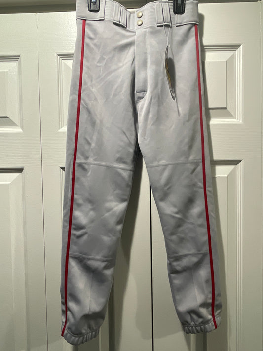 L Youth Baseball Pants, Gray & Red