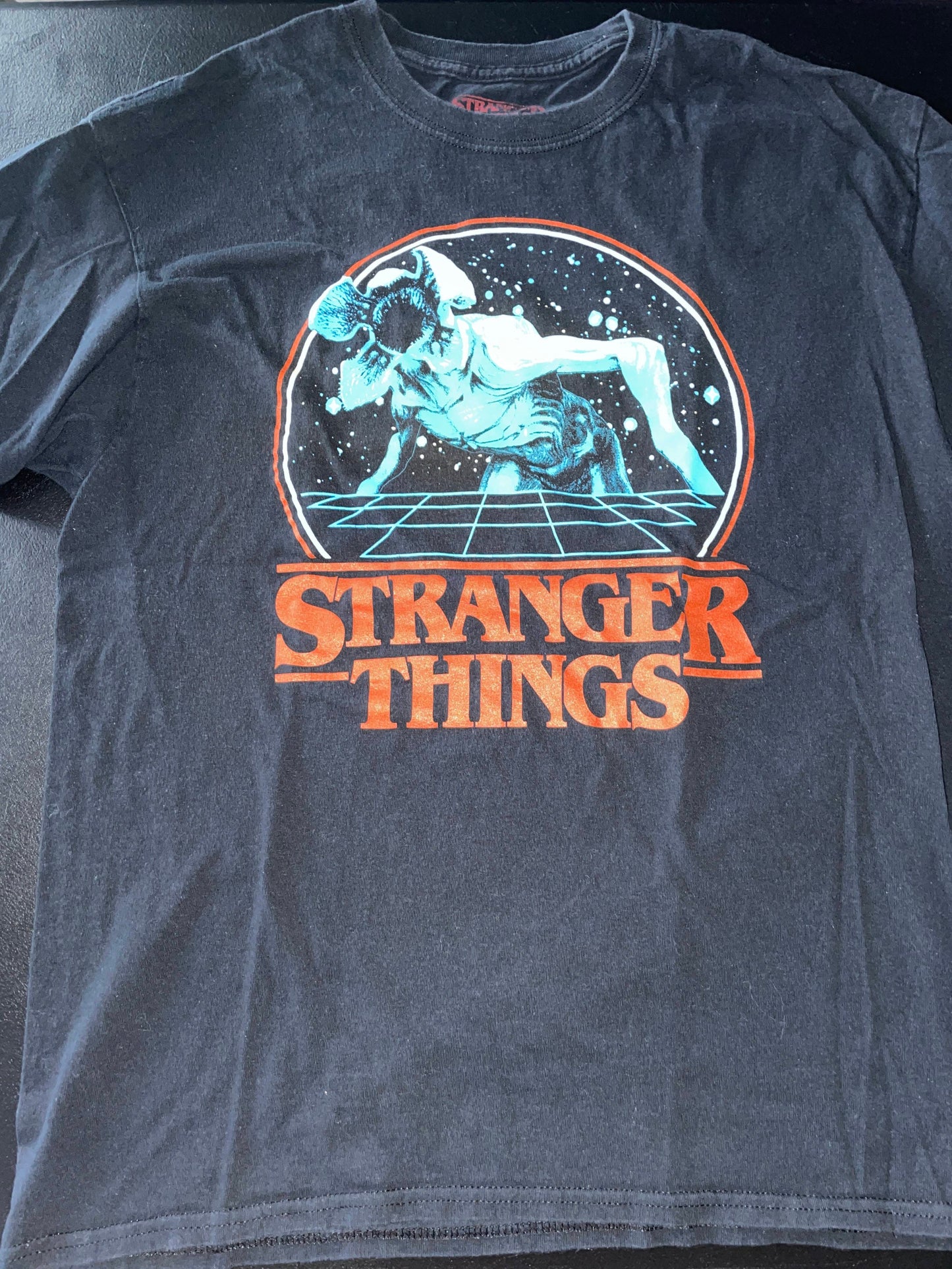 L Mens/Womens T-Shirt, Black, Stranger Things