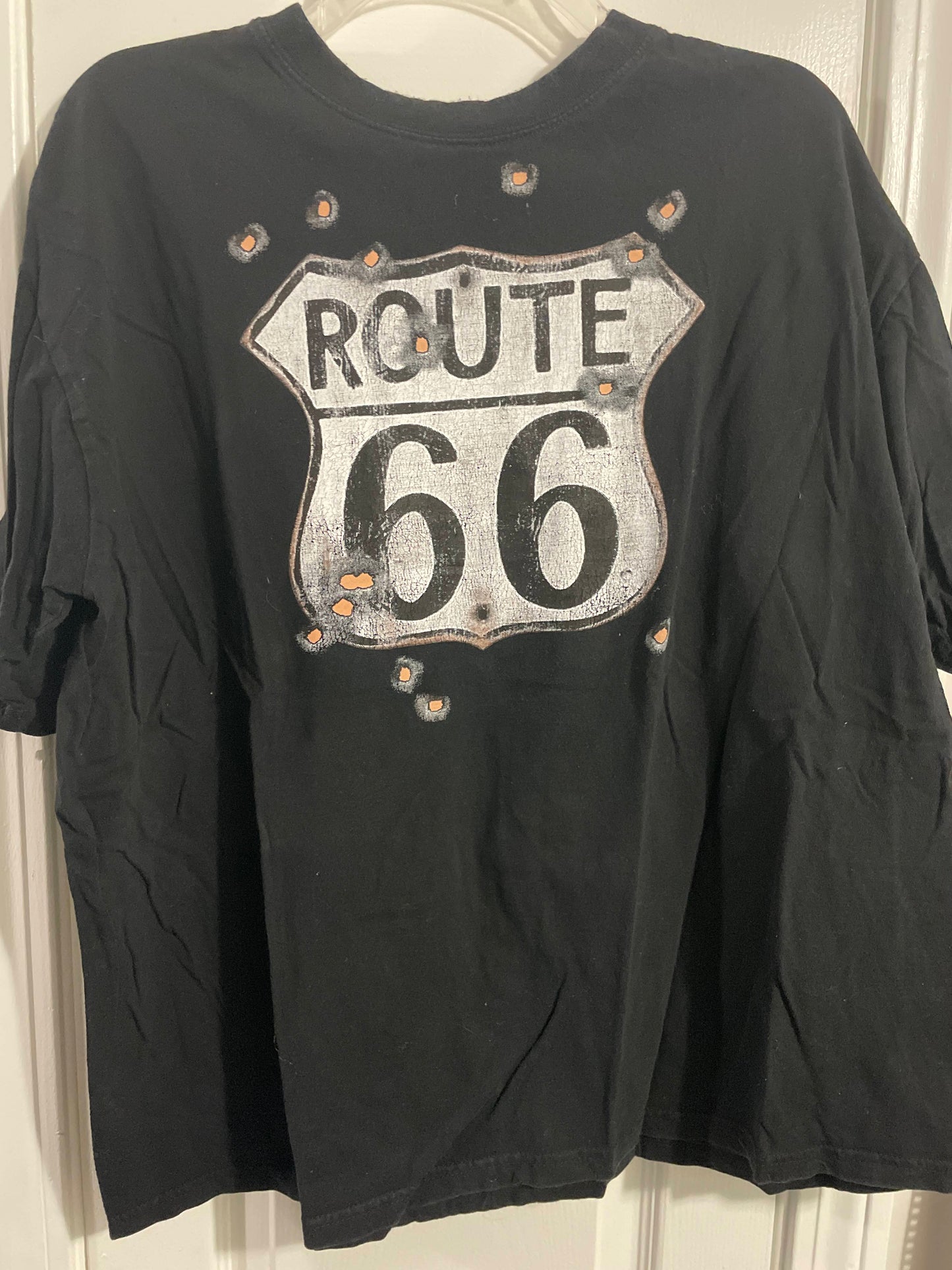 L Mens T-Shirt, Black, Route 66