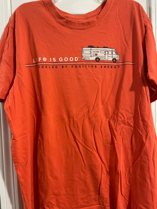 XL Mens T-Shirt, Orange, Camper