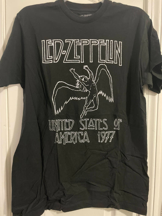 M Mens T-Shirt, Black, Led Zeppelin