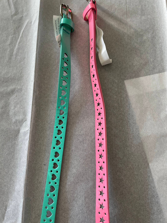 L Girls Belt 2pk, Teal & Pink