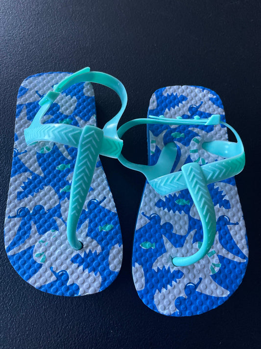 M Toddler Boys Sandals, Blue & Aqua, Sharks
