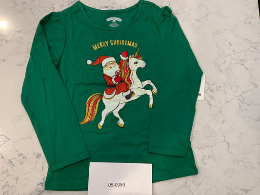 4T Girls Merry Christmas Top