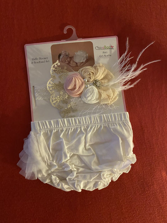 Bloomer & Headband Set, 0-3 months