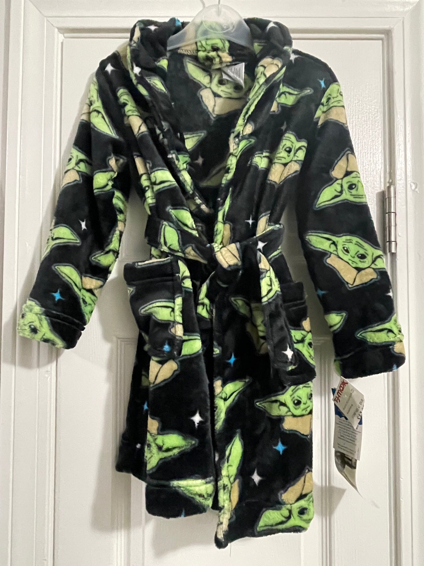 4T Boys Fleece Robe, Black, Baby Yoda