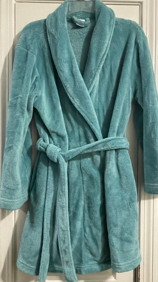 M Womens Fleece Robe, Teal