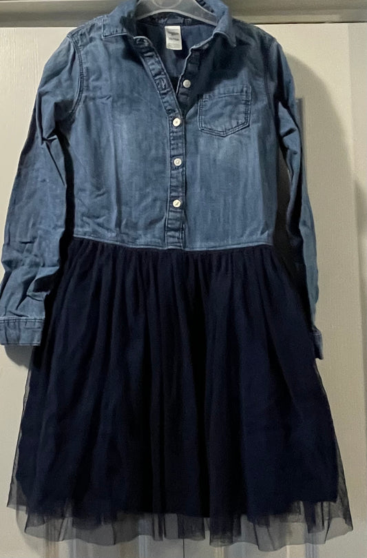 10 Girls Dress, Jean & Navy Tulle